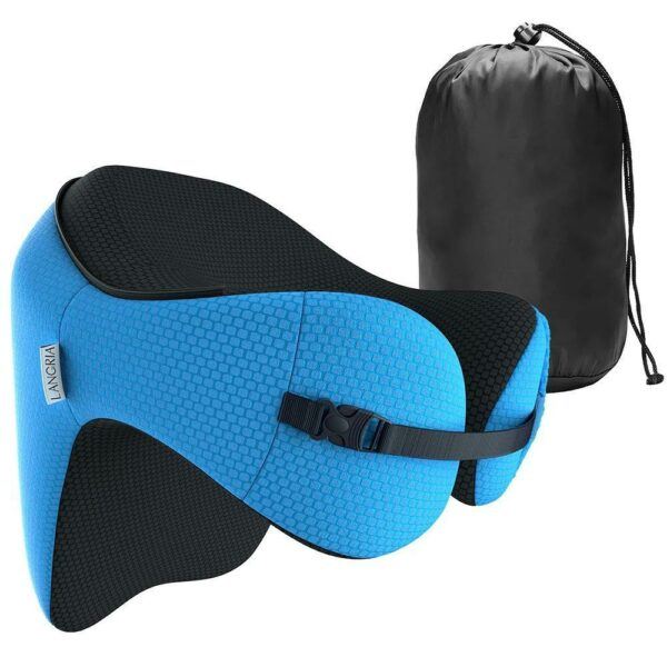 Airplane Travel Foldable Neck Support Pillow with Hood