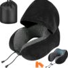 Airplane Travel Foldable Neck Support Pillow with Hood