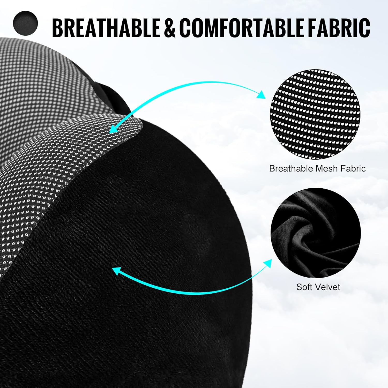 Airplane Travel Foldable Neck Support Pillow with Hood